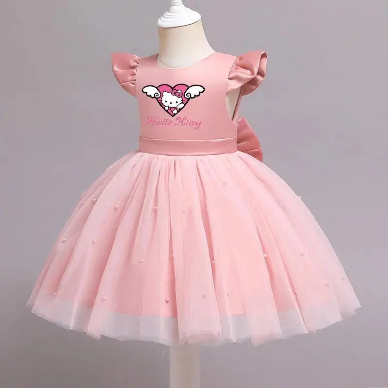 Hello Kitty Girls Lace Dresses Tulle Tutu Princess Dresses GlowCart