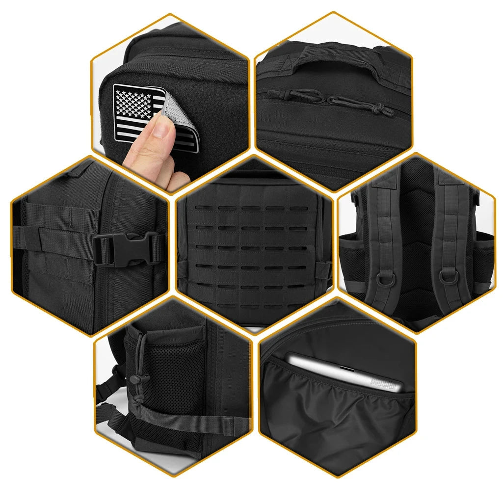 25L Tactical Backpack Outdoor Bag Fitness Backpack MOLLE GlowCart