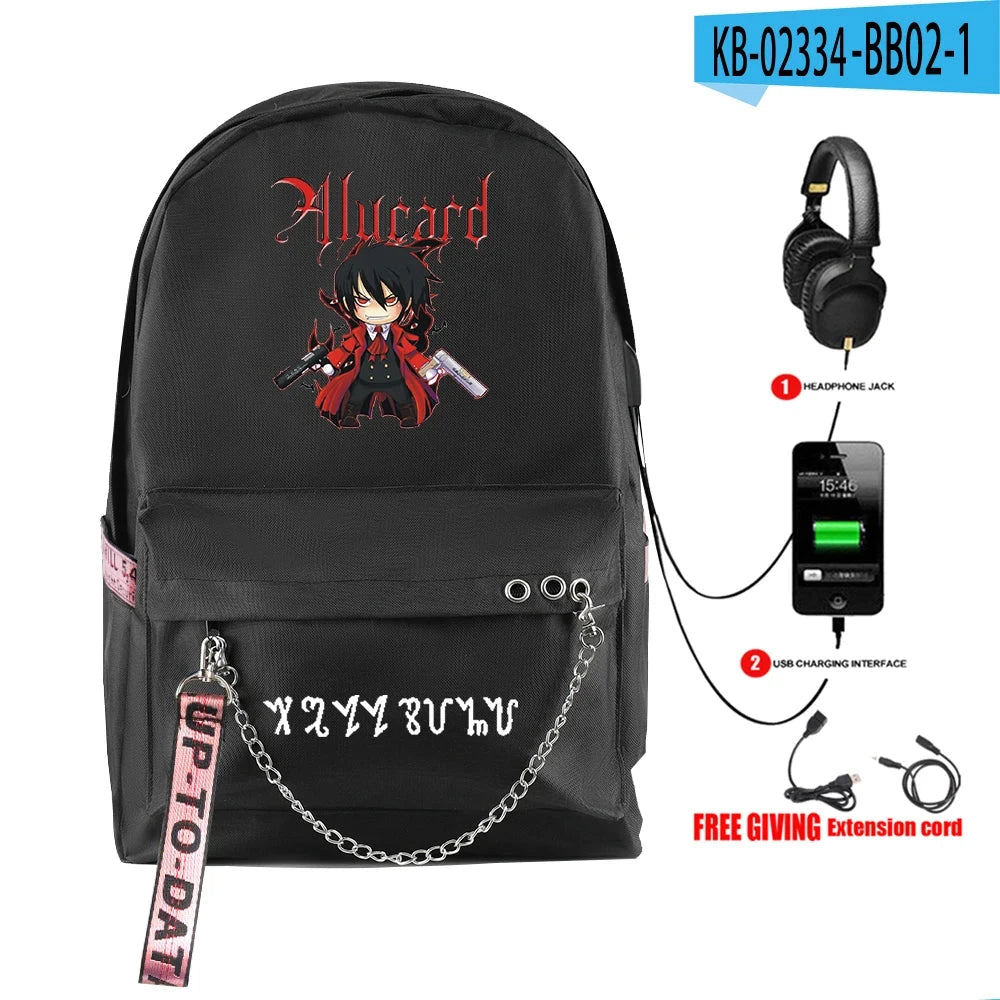 Cartoon Popular Funny Hellsing Student School Bags Unisex GlowCart