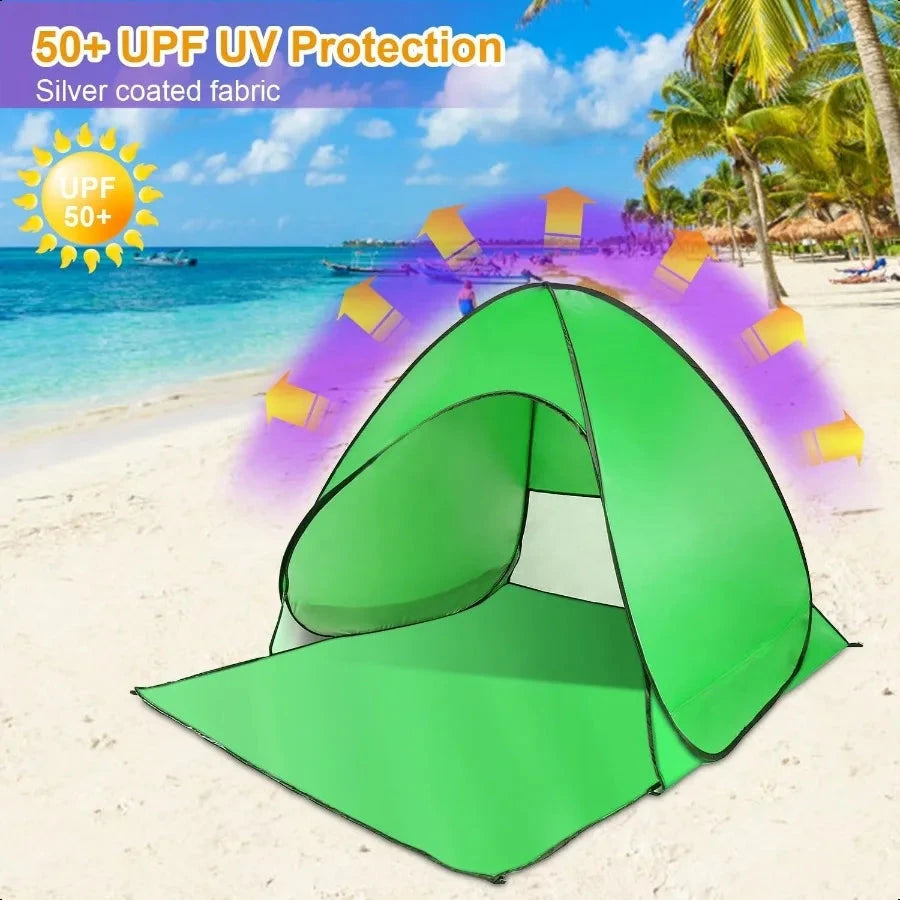 Beach Tent Pop Up Beach Tent Canopy Sun Shade Shelter AntiUV GlowCart