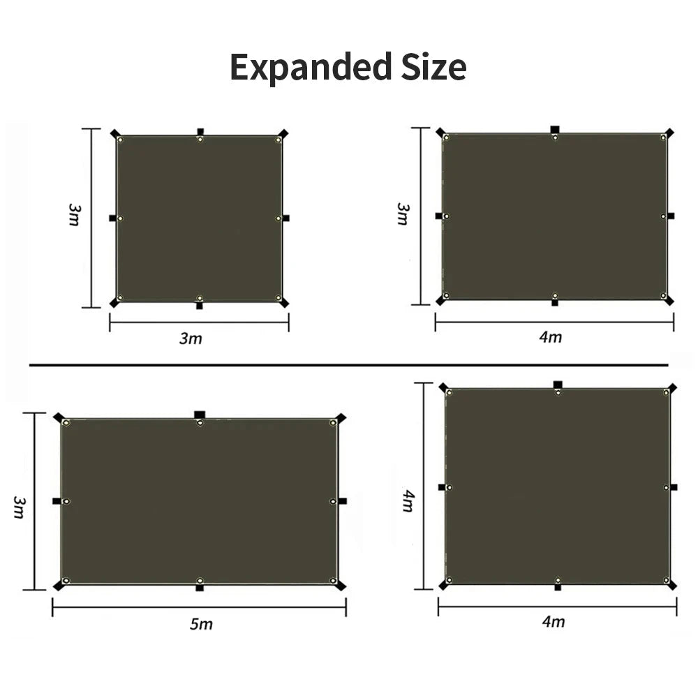 Camping Tarp Waterproof Tent Tourist Awning Shade Garden GlowCart