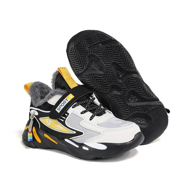 Winter Children Sneaker Shoes Fashion Platform Kids Boys Cotton Sneaker Warm Plush Casual Sports Tennis Shoes GlowCart