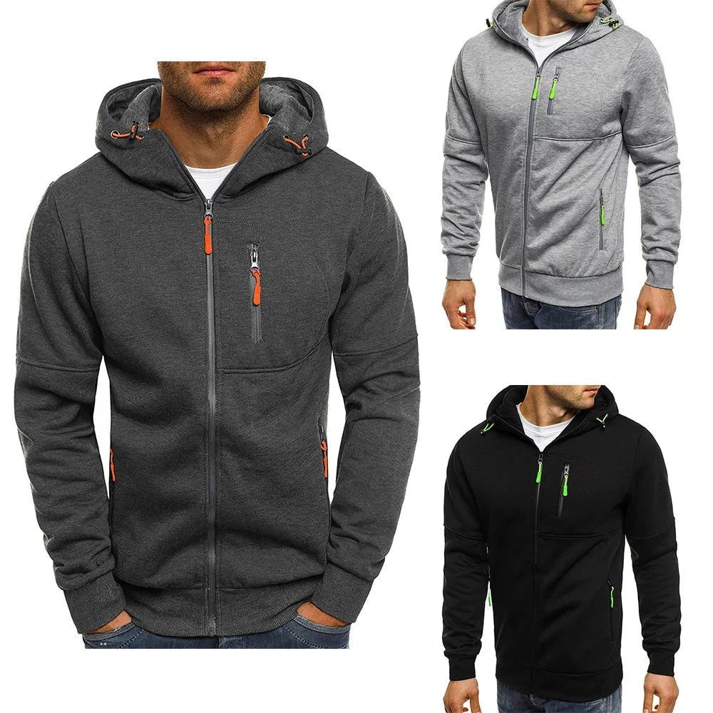 Men's Hoodies Long Sleeve Sweatshirt Zipper Design Hooded GlowCart