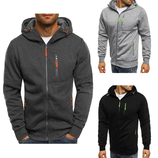 Men's Hoodies Long Sleeve Sweatshirt Zipper Design Hooded GlowCart