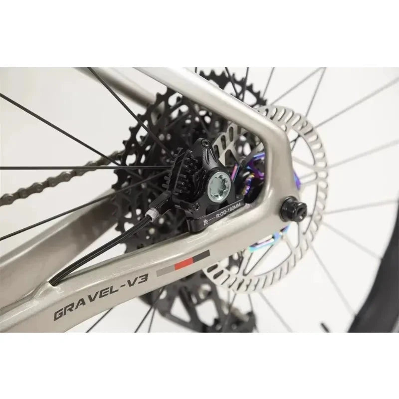 TWITTER Holographic color Gravel V3 RS-24Speed Off-road grade T900 carbon fiber bycicle 700*40C hydraulic disc brake gravel bike GlowCart