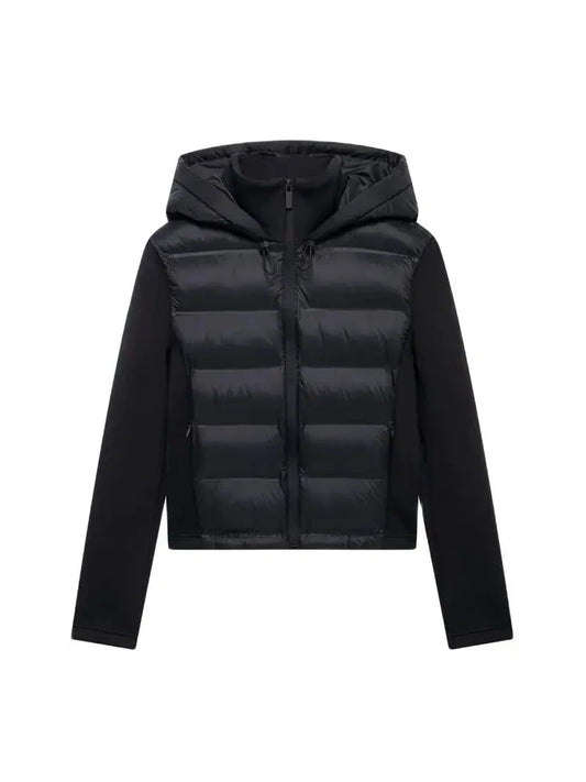 Hooded Patchwork Padded Jacket Coat with Pockets for Women, GlowCart