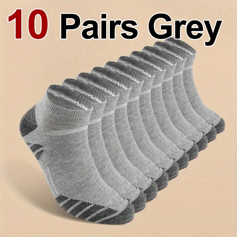 10/20 Pairs Men Women Sports Boat Socks Sweat Absorbing Breathable Suitable All Seasons Running Fitness Low Cut Casual Socks GlowCart