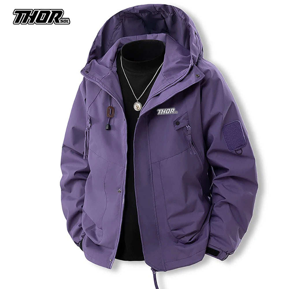 THORSOL Bike Windbreaker Cycling Men's MTB Jackets Motocross Mountain Bicycle Clothing Chaqueta Deportiva Outdoor Cycle Raincoat GlowCart