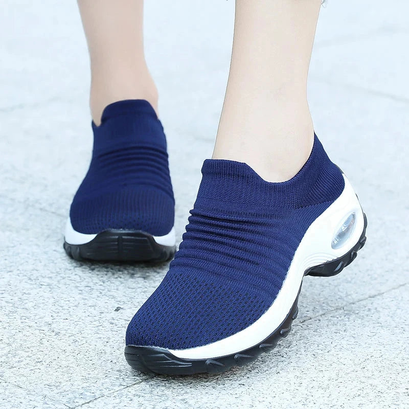 Women Walking Trainers Fashion Fly Weaving Sock Sneakers GlowCart