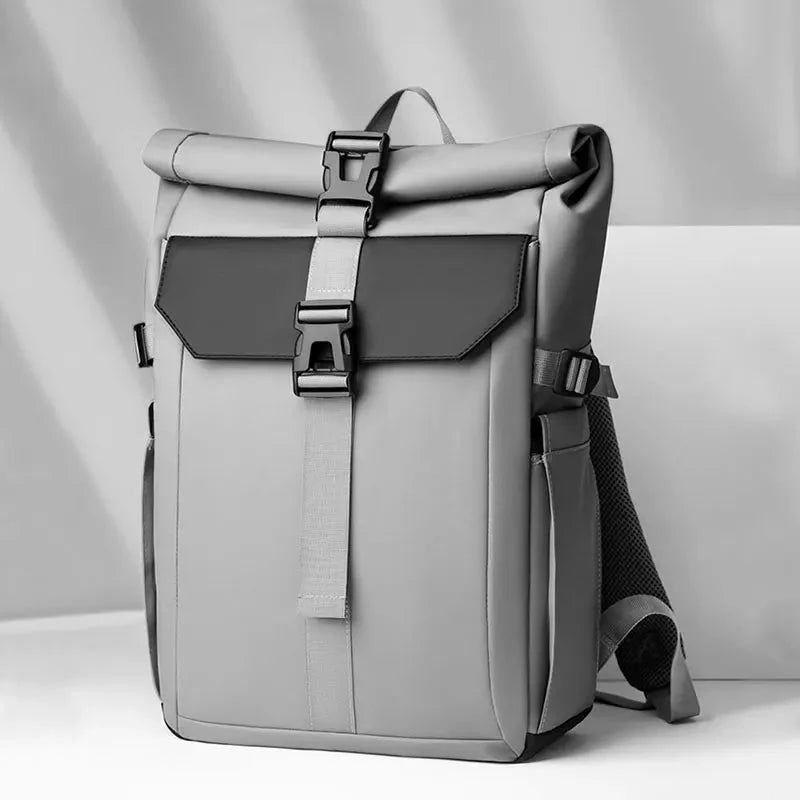 Fashion Men's Backpack Oxford Cloth Roll Top Waterproof GlowCart