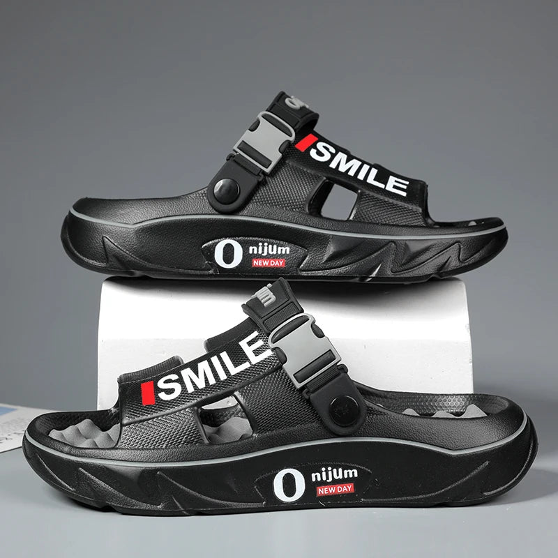 2025 New Men's Massage Slippers Indoor Outdoor Sandals Beach Comfortable Soft Slides Clogs Casual Shoes Men Women Home Slippers GlowCart