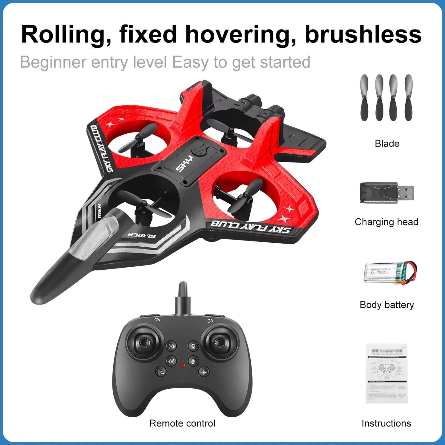 2025 New YP3 Foam Aircraft Remote Control Four Axle Fighter GlowCart