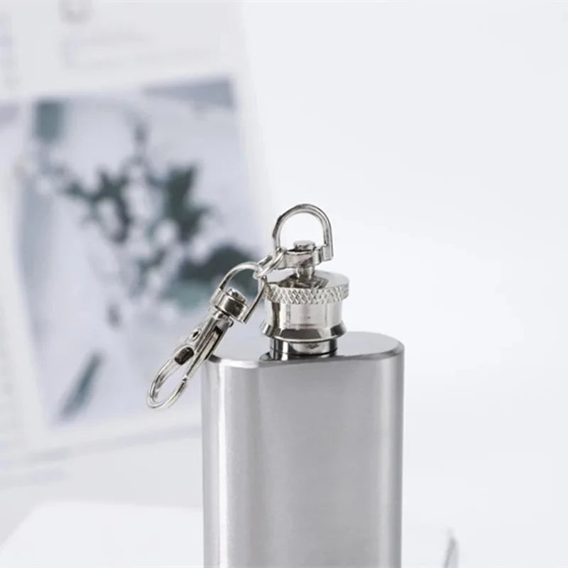 1/2oz squire Stainless Steel Hip mini Flask keychain Hip Flask gift package Alcohol Whiskey Hip Flask Screw Cap lady birthday GlowCart