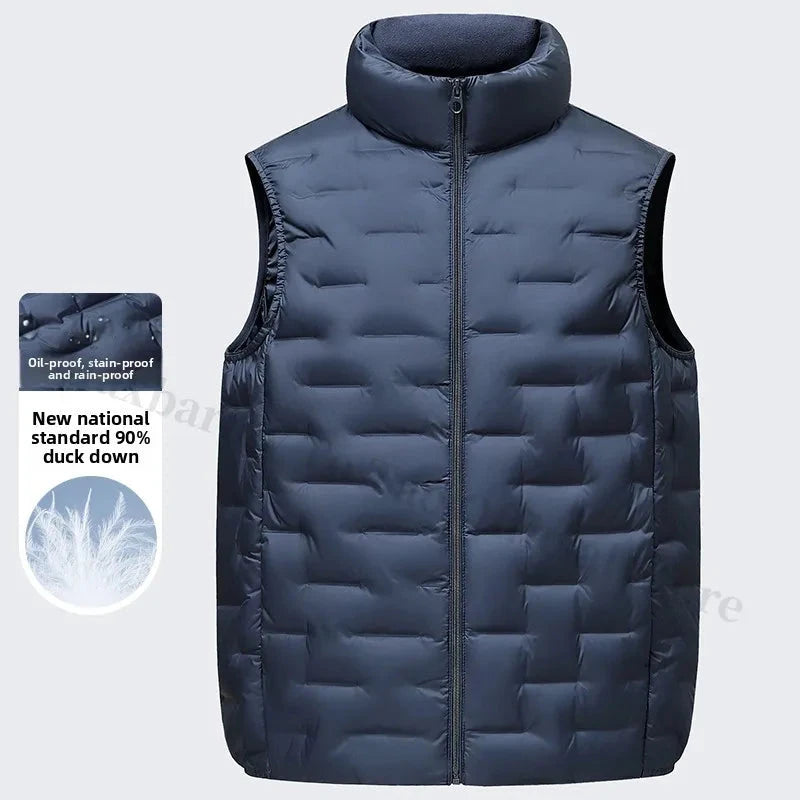 COMXZ Men Vest Down Jacket New Stand Collar Outdoor Travel GlowCart