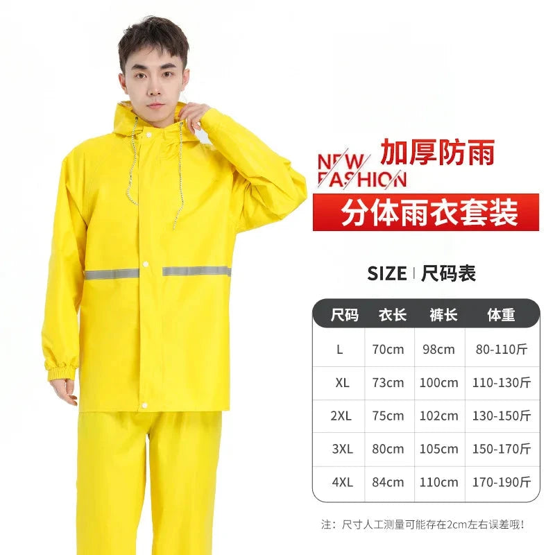 Motorcycle Raincoat Suit Rainstorm Prevention Jacket Pants GlowCart