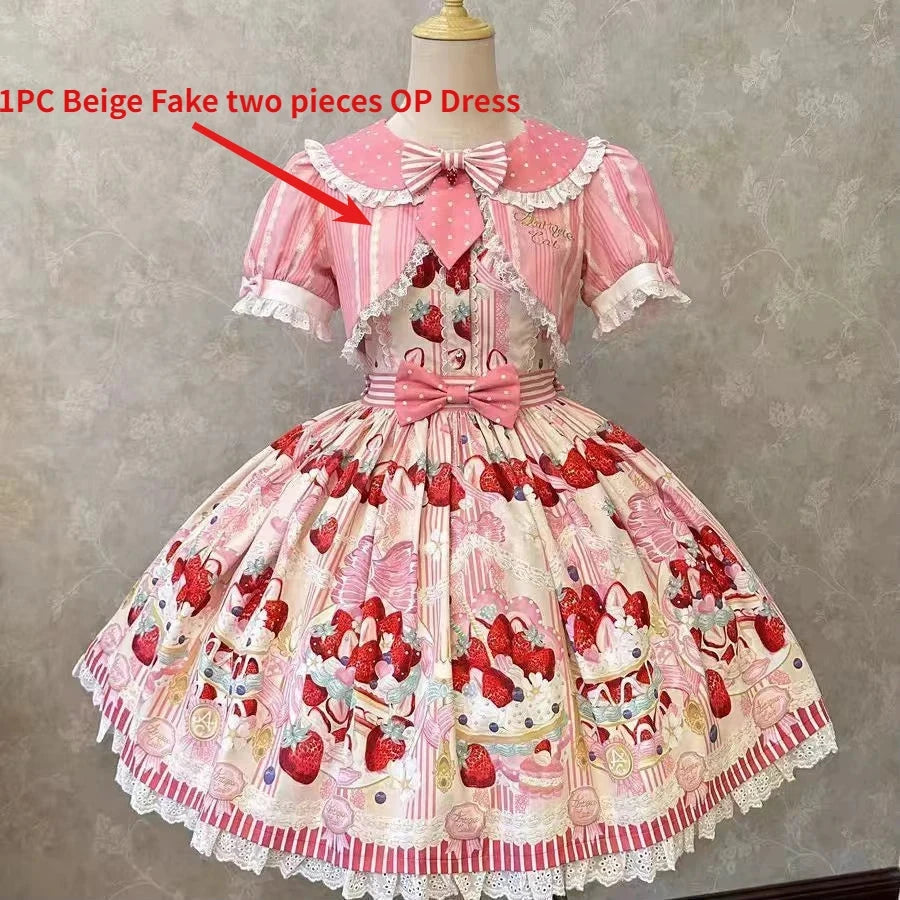 MAGOGO Victorian Sweet Lolita Jsk Dress Cute Striped GlowCart