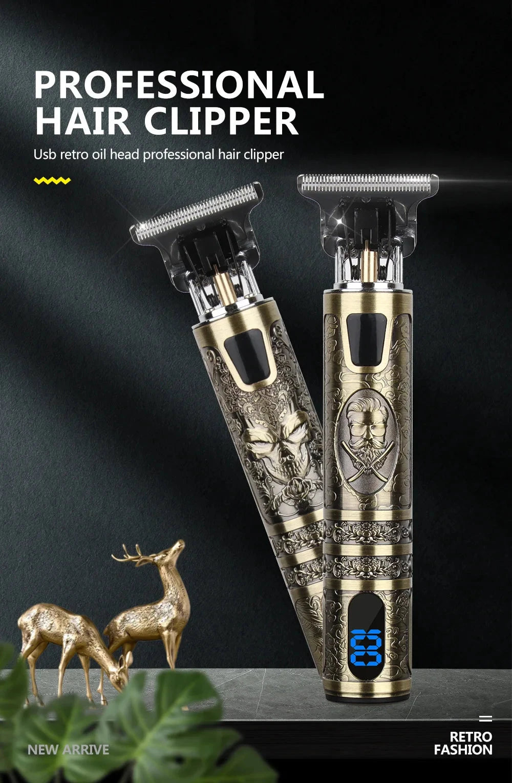 T9 LCD Electric Hairdresser Oil Shaving Head Electric Pusher GlowCart