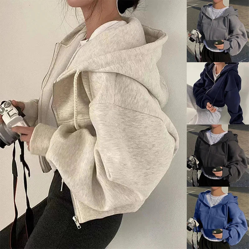 2024 Spring Autumn New Insfleece-lined Versatile Cropped GlowCart