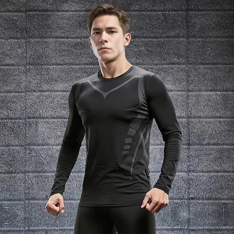 Men's T-shirt Men Running Sport T Shirt Men Compression Fitness Tops Tee Quick DryTight Training Gym Sport Running Shirts Jersey GlowCart