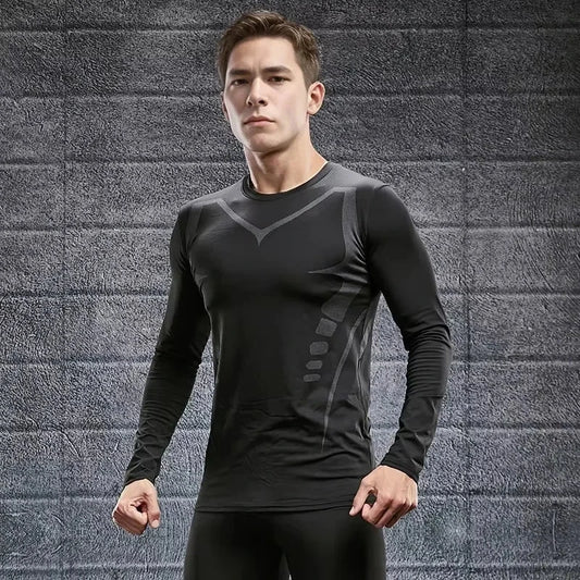 Men's T-shirt Men Running Sport T Shirt Men Compression Fitness Tops Tee Quick DryTight Training Gym Sport Running Shirts Jersey GlowCart