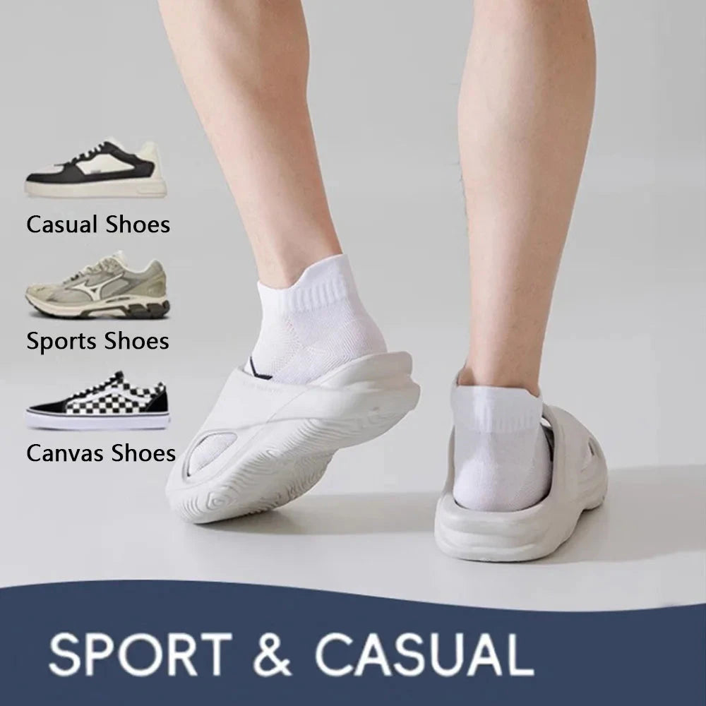 5pcs Men's Short Sports Socks Summer For Running Breathable Casual Soft Comfortable Polyester Sports Socks Thin GlowCart