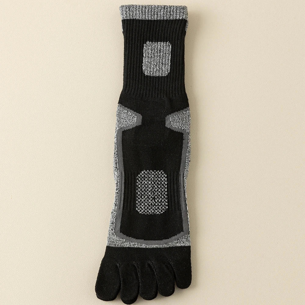 3 Pairs Fleece Toe Socks Men Autumn Winter Warm Five Finger Socks Man High Quality Cotton Sports Crew Socks Running GlowCart