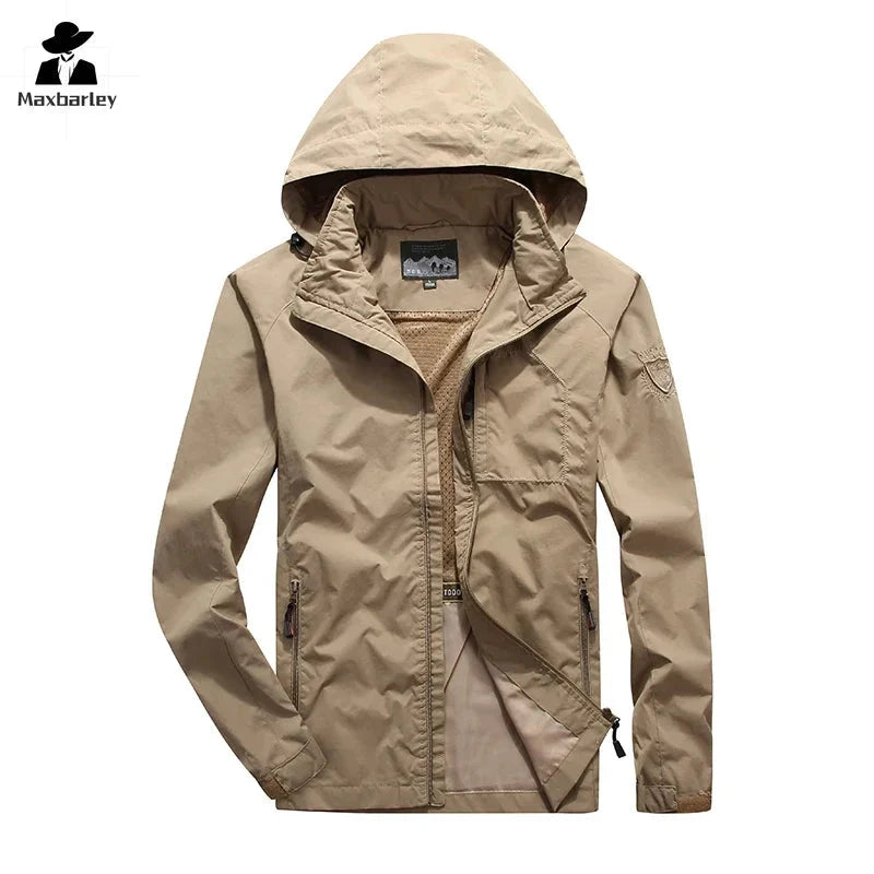 Men's Lightweight Waterproof Rain Jacket, Hooded Shell GlowCart