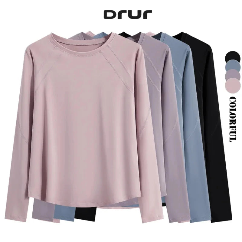 DRUR Women Long Sleeve Yoga Shirt Quick Dry Breathable GlowCart