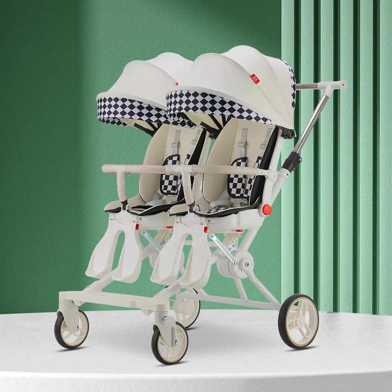 Baby Stroller Twins Slipping Baby God Infant Double Can Lie Flat and Sit Lightweight Carrying Folding Two-way Baby Pushchair GlowCart