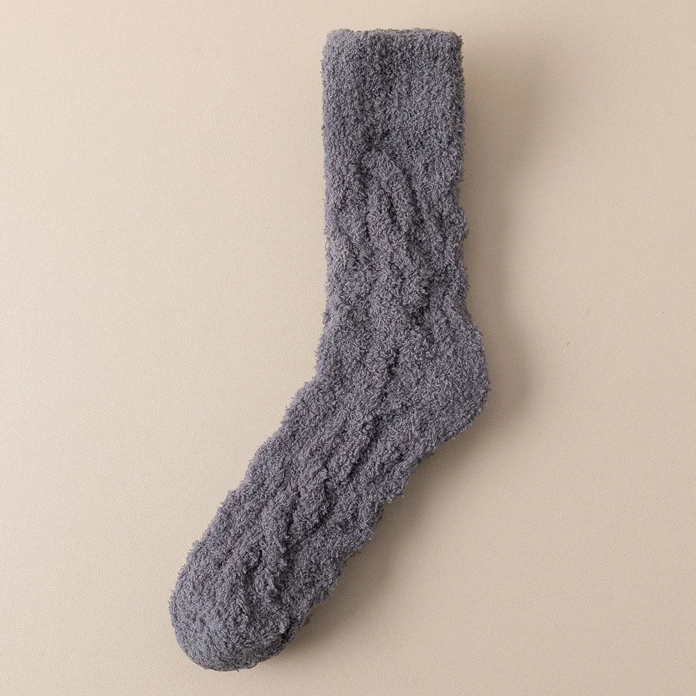 5 Pairs Thick Warm Winter Socks Men Coral Fleece Thermal High Quality Middle Tube Cozy Fluffy Sleeping Socks GlowCart