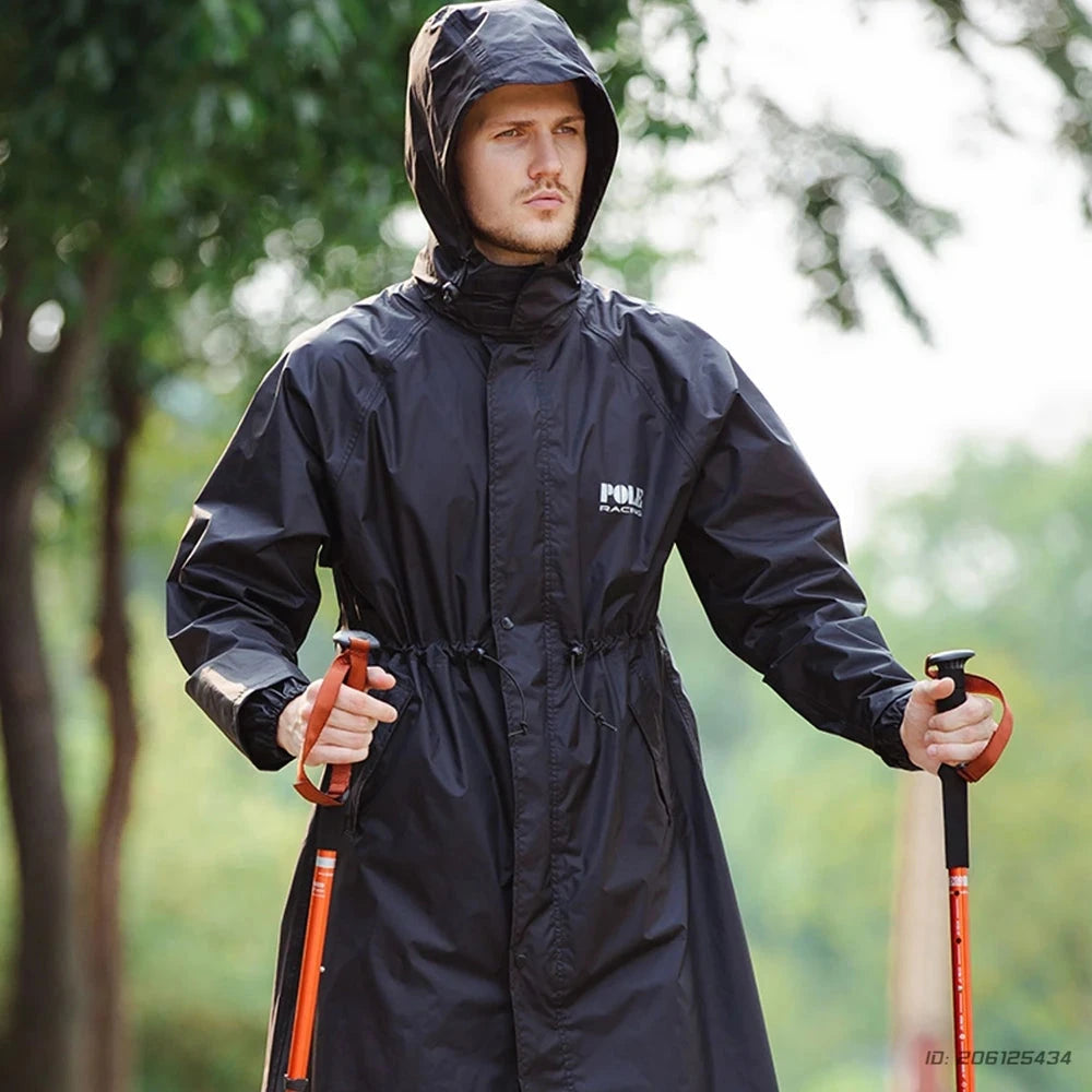 Women Men Waterproof Long Raincoat Motorcycle Riding GlowCart