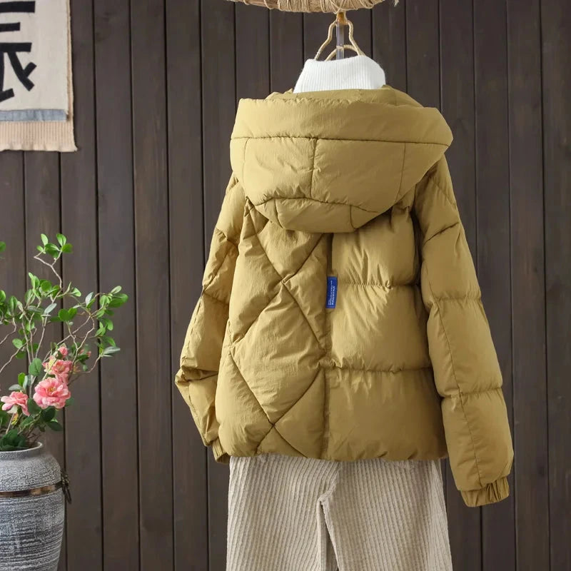 High Class Puffy And Thickened Hooded White Duck Down Down GlowCart