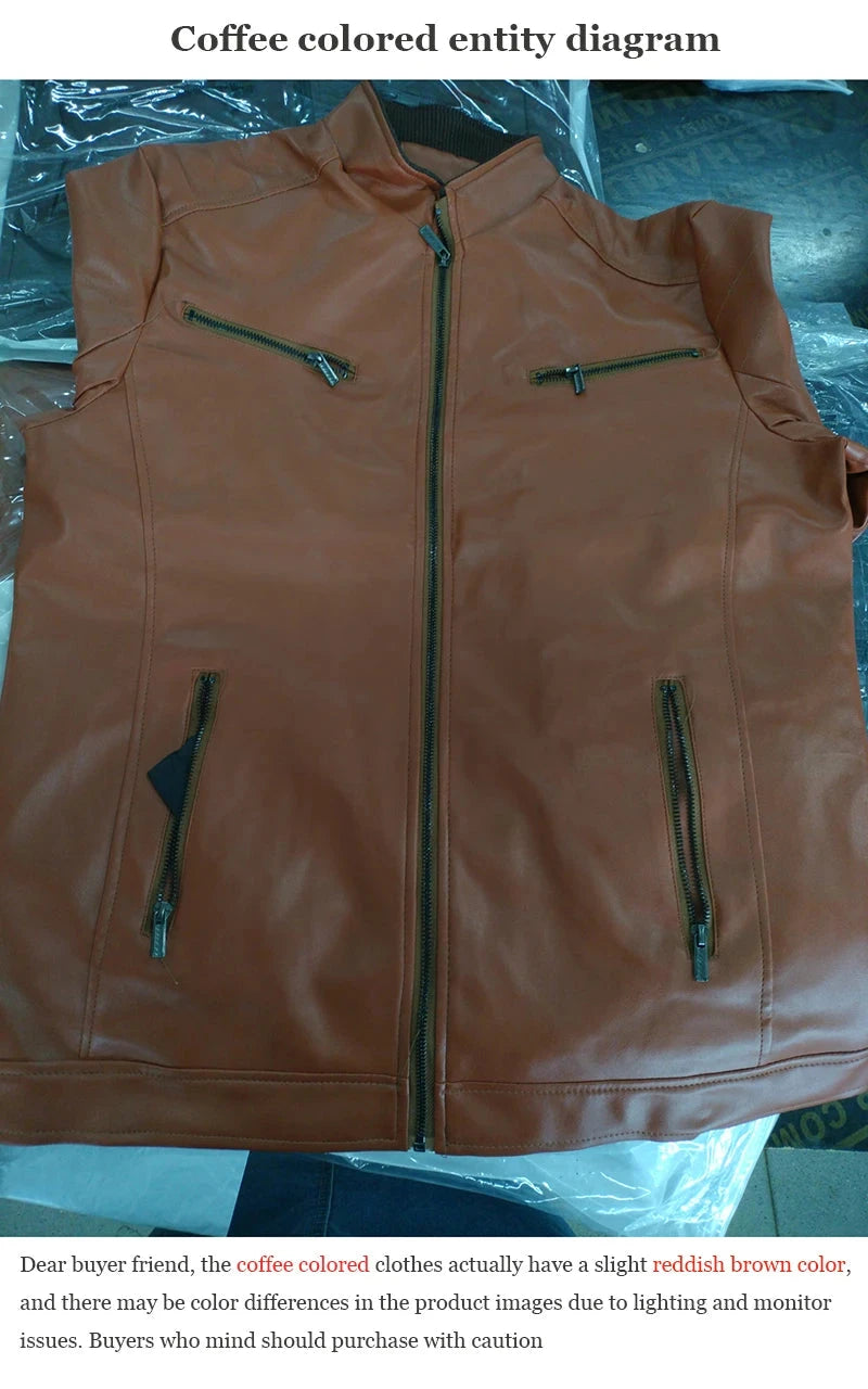 2024 Motorcycle Leather Jackets Man Casual Fashion GlowCart