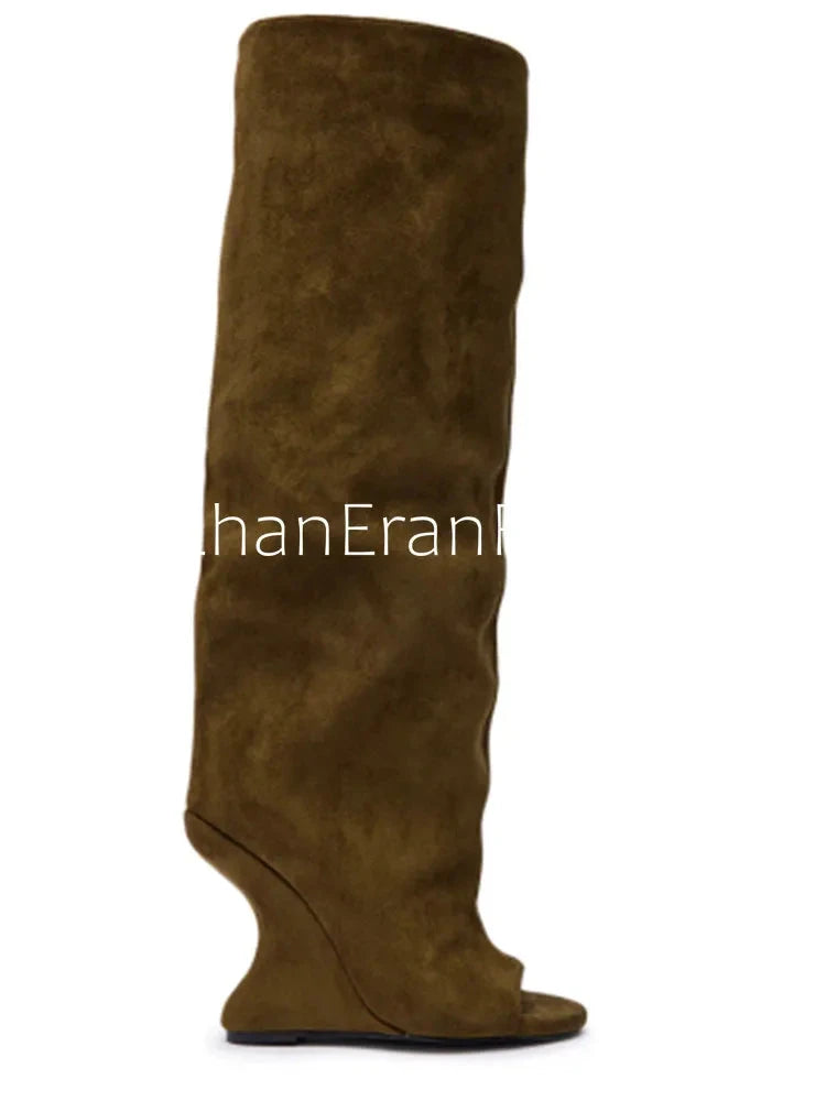 Spring and Autumn Fashion New Thick High Heels Women's Knee GlowCart