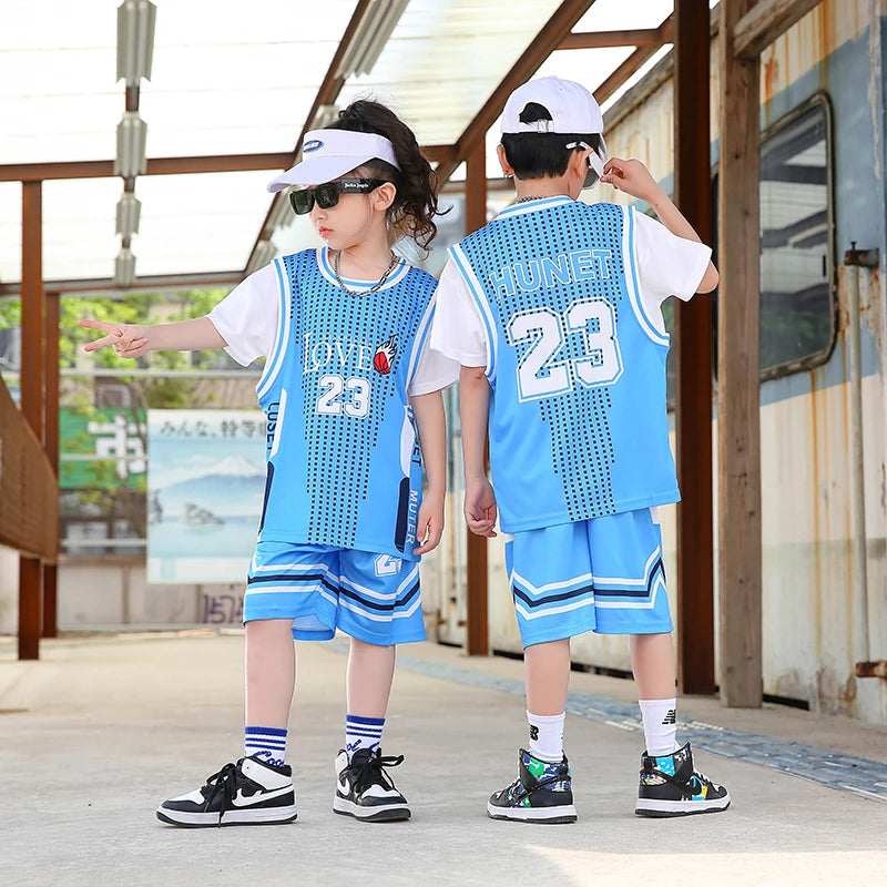 Children Basketball Jersey Boy and Girls Quick-drying comfortable Shirt Sportswear Tracksuit Kid fashion Training Sport Uniforms GlowCart