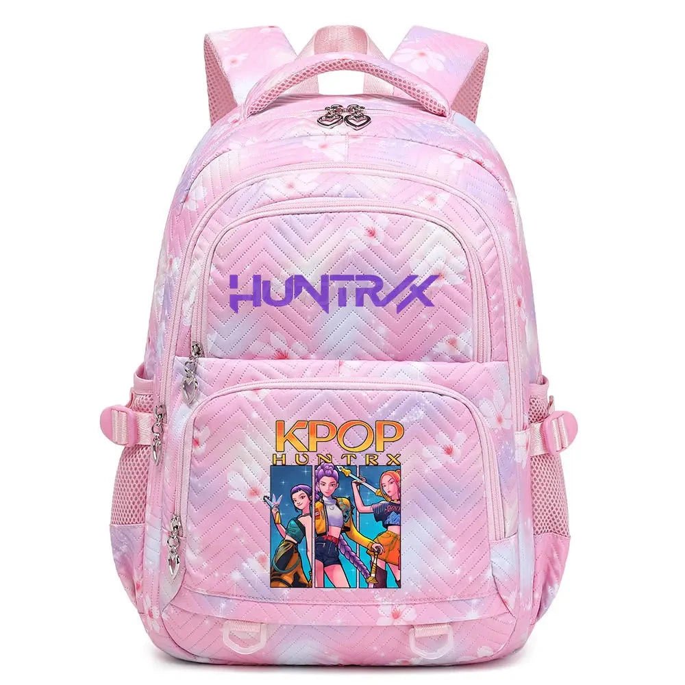 KPop Demon Hunters Backpack Rumi Mira Zoey HUNTR/X Saja Boys Print Cartoon School Bag Large Capacity Student Travel Backpacks GlowCart
