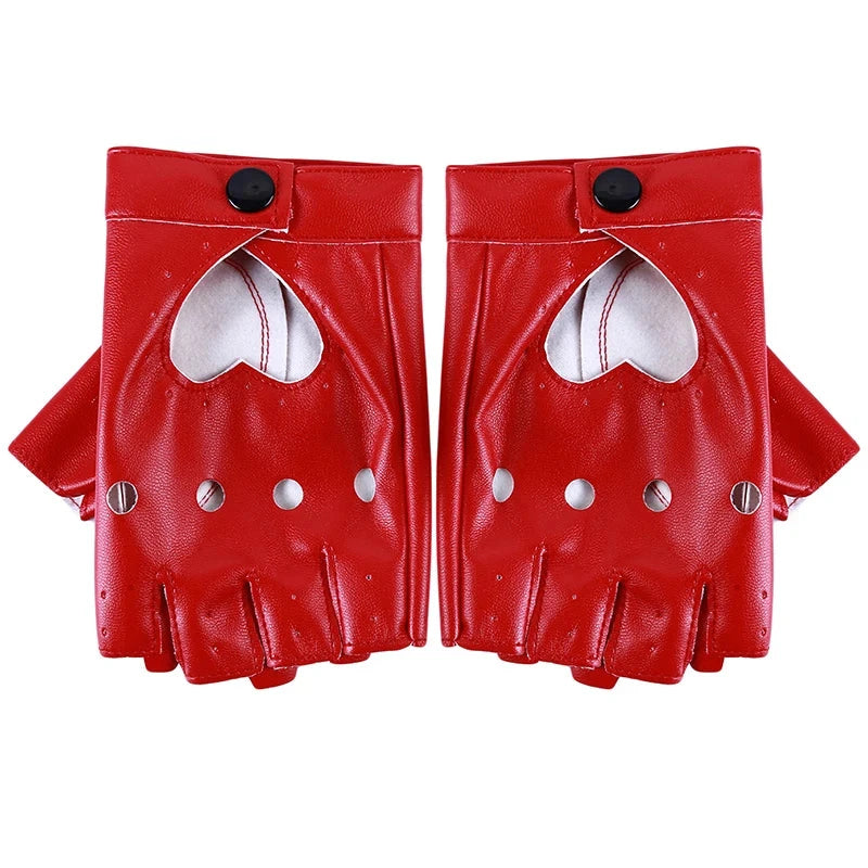 Fashion Half Finger Driving Women Comfortable Gloves PU GlowCart