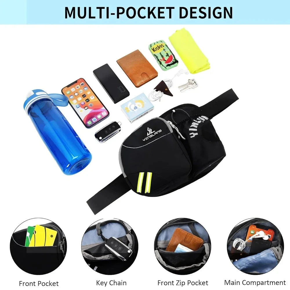 Running Belt Water Bottle Waist Pack Women Men Hiking Fanny Pack Hydration Jogging Waist Belt Water Bottle Runners Pouch GlowCart