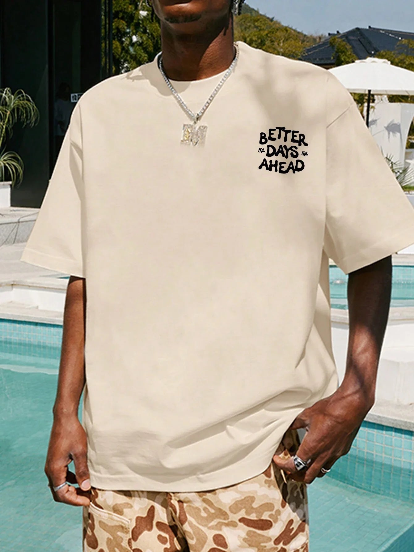 Better Days Ahead Letter Graphic Men Women T-Shirt O-Neck Casual Oversize T-Shirt Fashion Cotton Tee Clothes Summer Loose Tshirt GlowCart