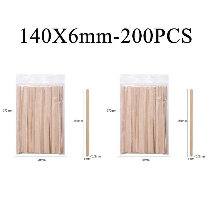 50/100/200PCS Disposable Wood Stick Beauty Spatulas Log Hair GlowCart