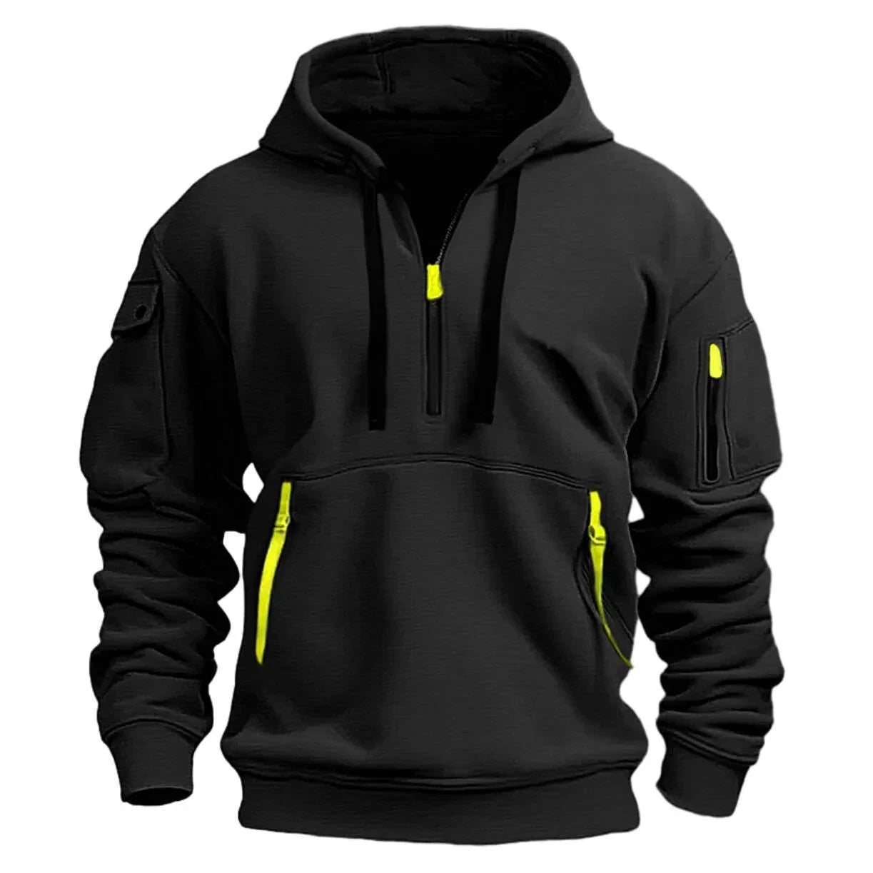 2025 New Multi Pocket Zipper Fleece Hooded Casual Shirt for Men and Women Plus Size Loose Pullover Fashion Sweatshirt top GlowCart