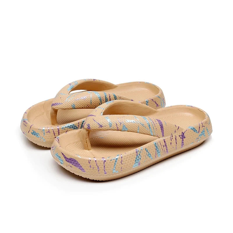 Summer Women Comfort Flip-Flop Leopard Soft Thick-Soled GlowCart
