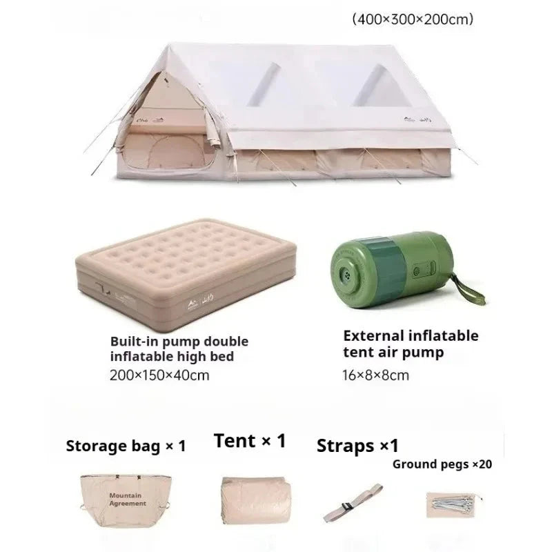 Quick Automatic Opening Inflatable Tent Two Bedrooms One GlowCart