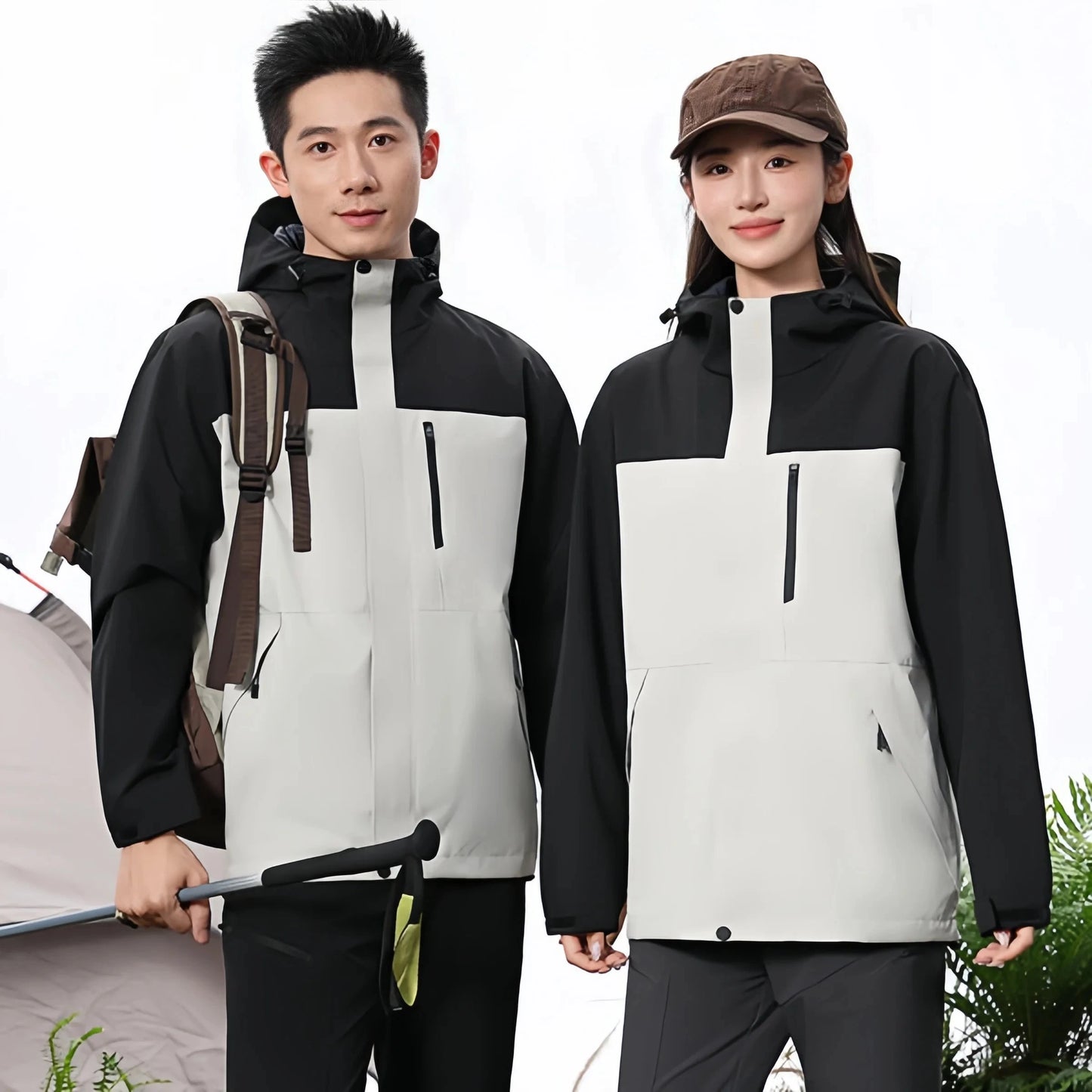 Men's Ski Jacket Waterproof 3 in 1 Winter Coat with Fleece GlowCart