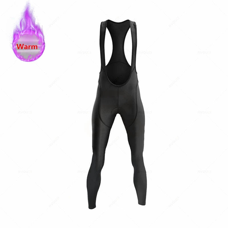 Rvouei New Winter Cycling Clothes Set Man Thermal Fleece Jersey Suit Sport Riding Bike MTB Clothing Bib Pants Sets Ropa Ciclismo GlowCart