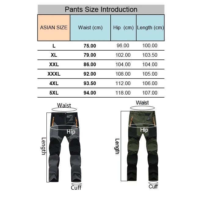 TRVLWEGO Summer Men Pants Hiking Camping Climbing Fishing GlowCart