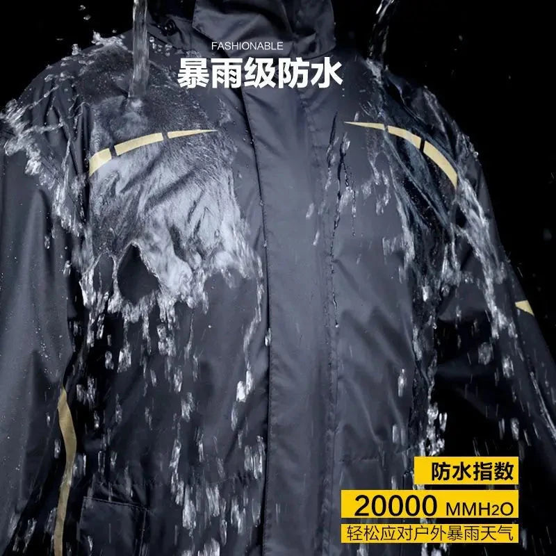 2025 New Motorcycle Raincoat Jacket Men Windproof Split Rain GlowCart