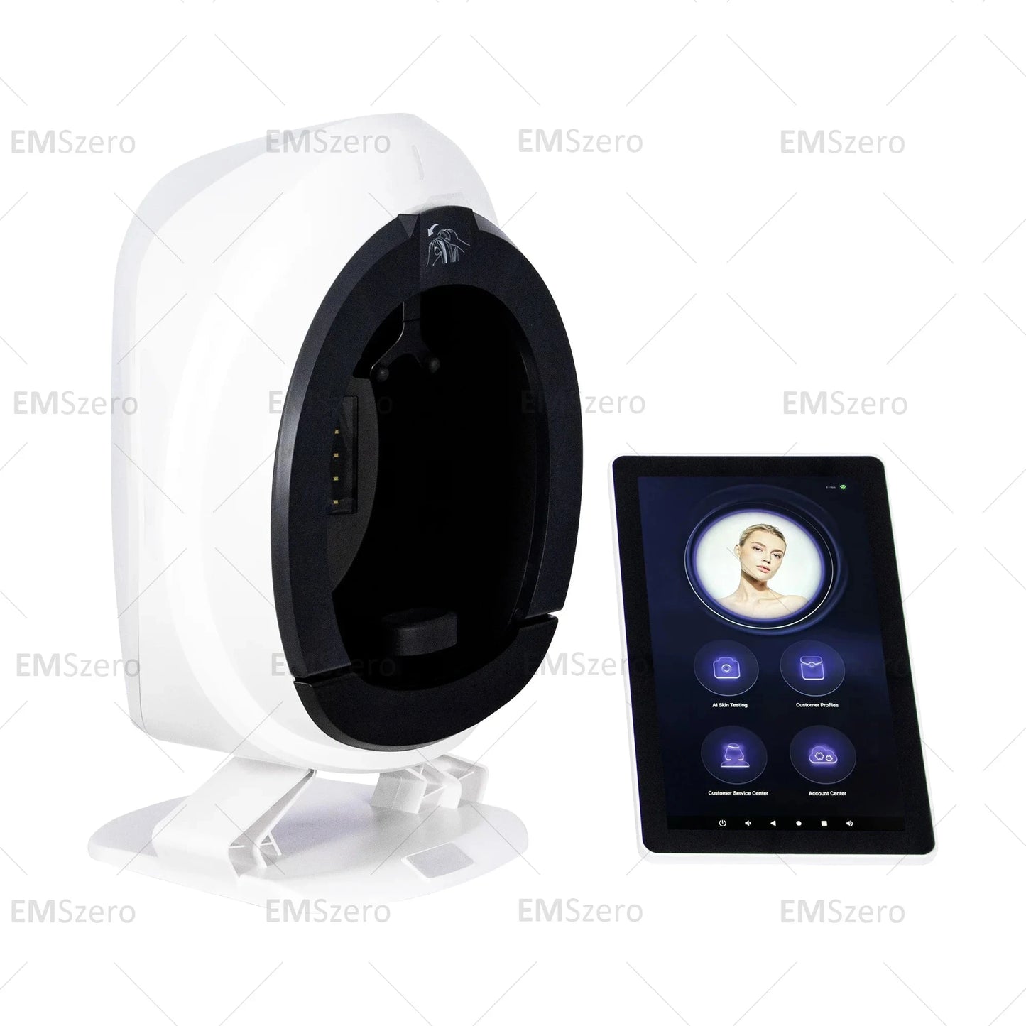 Facial Analyzer with English Detector: Portable 3D Skin GlowCart