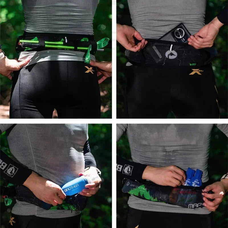 MAP BROTHER W1002 Hydration Running Belt Waist Pack Travel Money Bag Trail Marathon Gym Workout Fitness Mobile Phone Holder Bag GlowCart