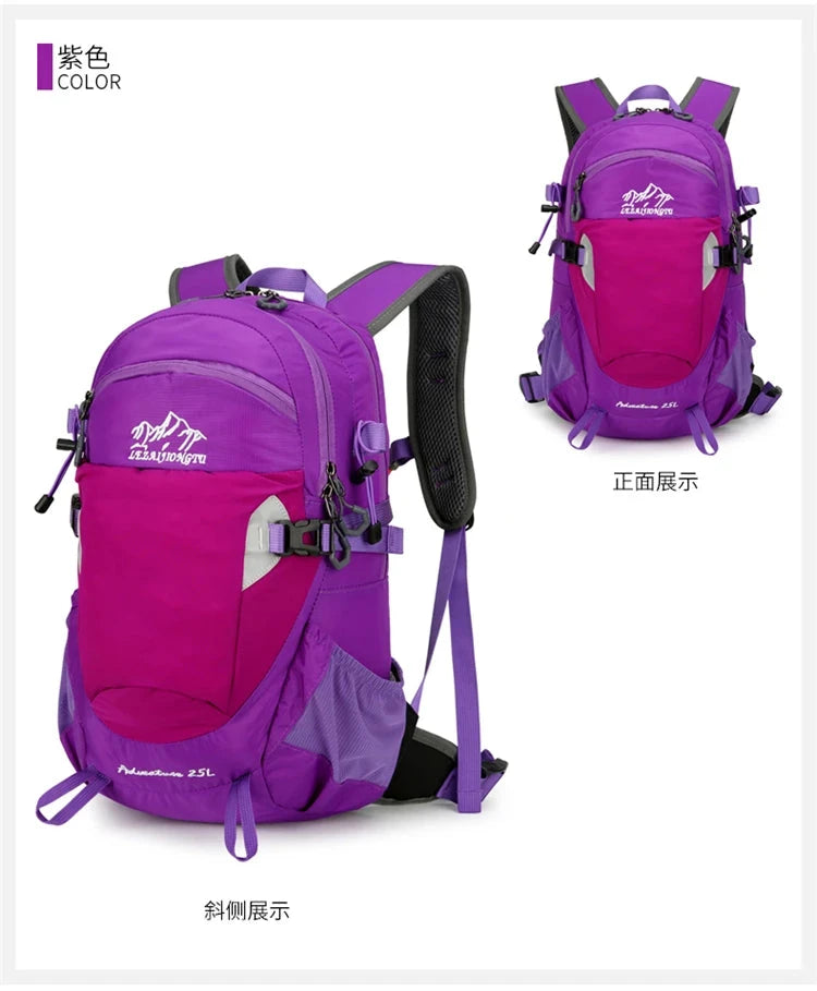 25L Professional Outdoor Hiking Mountaineering Backpack with GlowCart